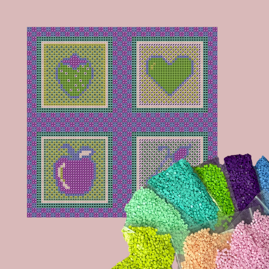 Tutti Frutti Panel Lavendel – 20x20 cm – 4 Patches