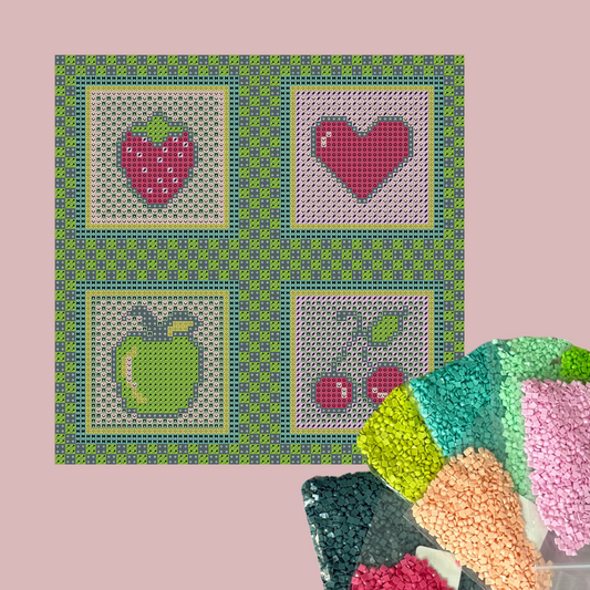 Tutti Frutti Panel Grün – 20x20 cm – 4 Patches