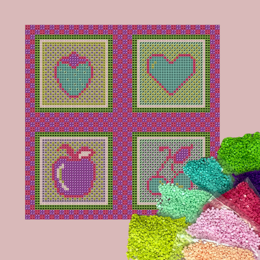 Tutti Frutti Panel Purpur – 20x20 cm – 4 Patches