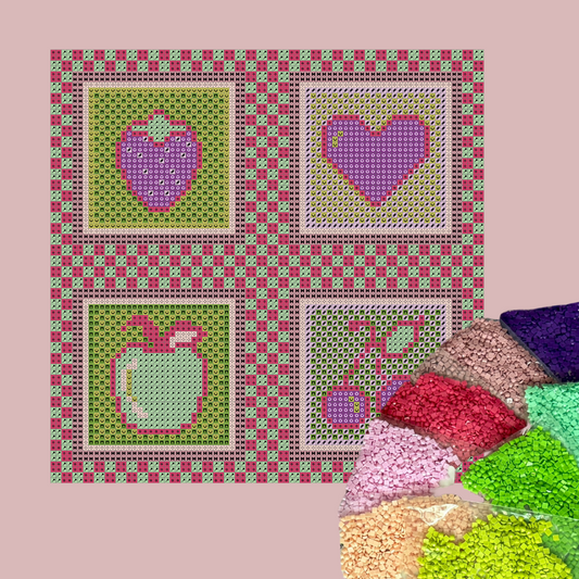 Tutti Frutti Panel Rot – 20x20 cm – 4 Patches