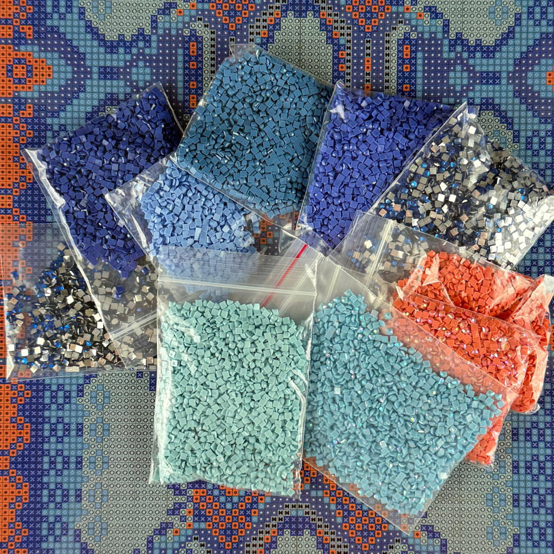 Glamour Snake Panel Pastel Blue Micromosaic DIY