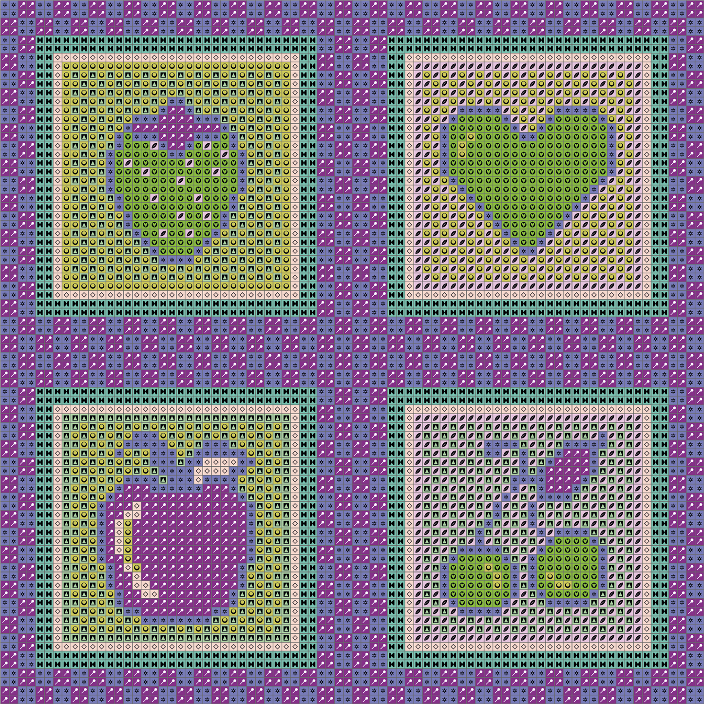 Tutti Frutti Panel Lavendel – 20x20 cm – 4 Patches
