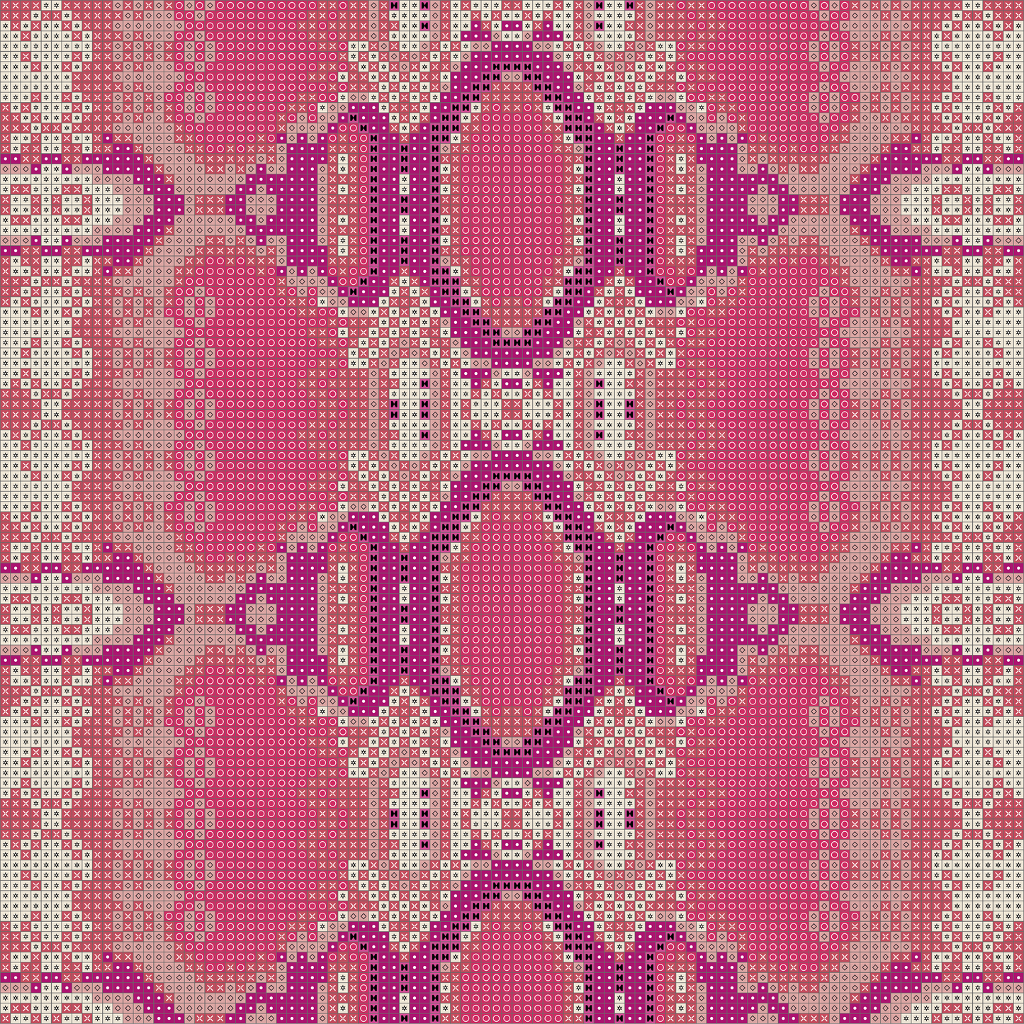 Micromosaic Panel Glamour Snake in English Rose mit funkelnden Effektsteinchen.