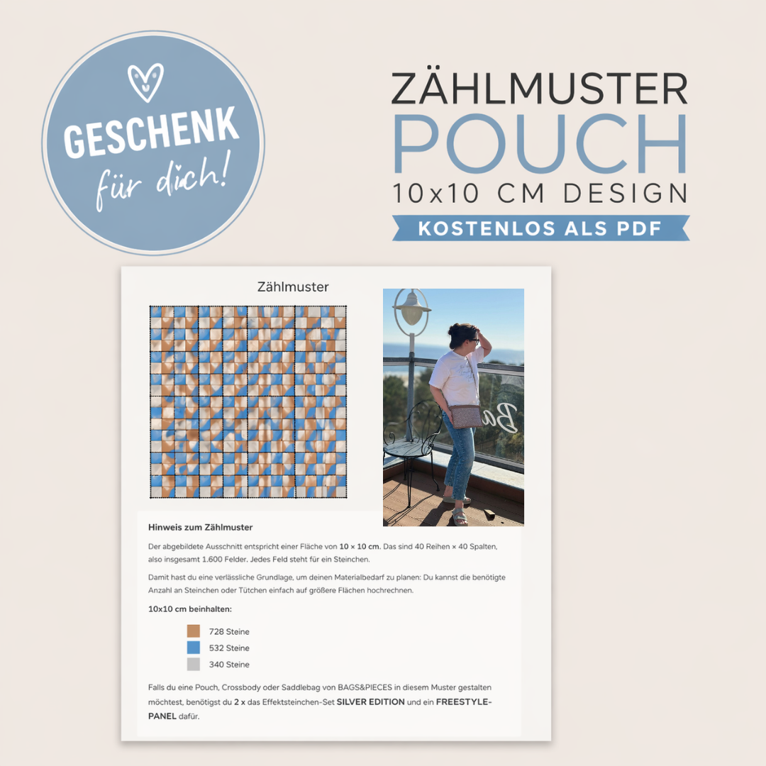 ZÄHLMUSTER POUCH – ORIGINAL DESIGN AUS DEM PROJEKT (FREEBIE PDF)