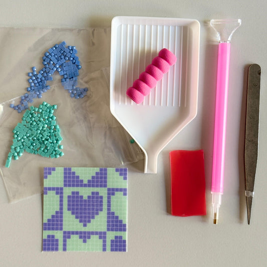 MINI HERZ PATCH | Blau & Mint