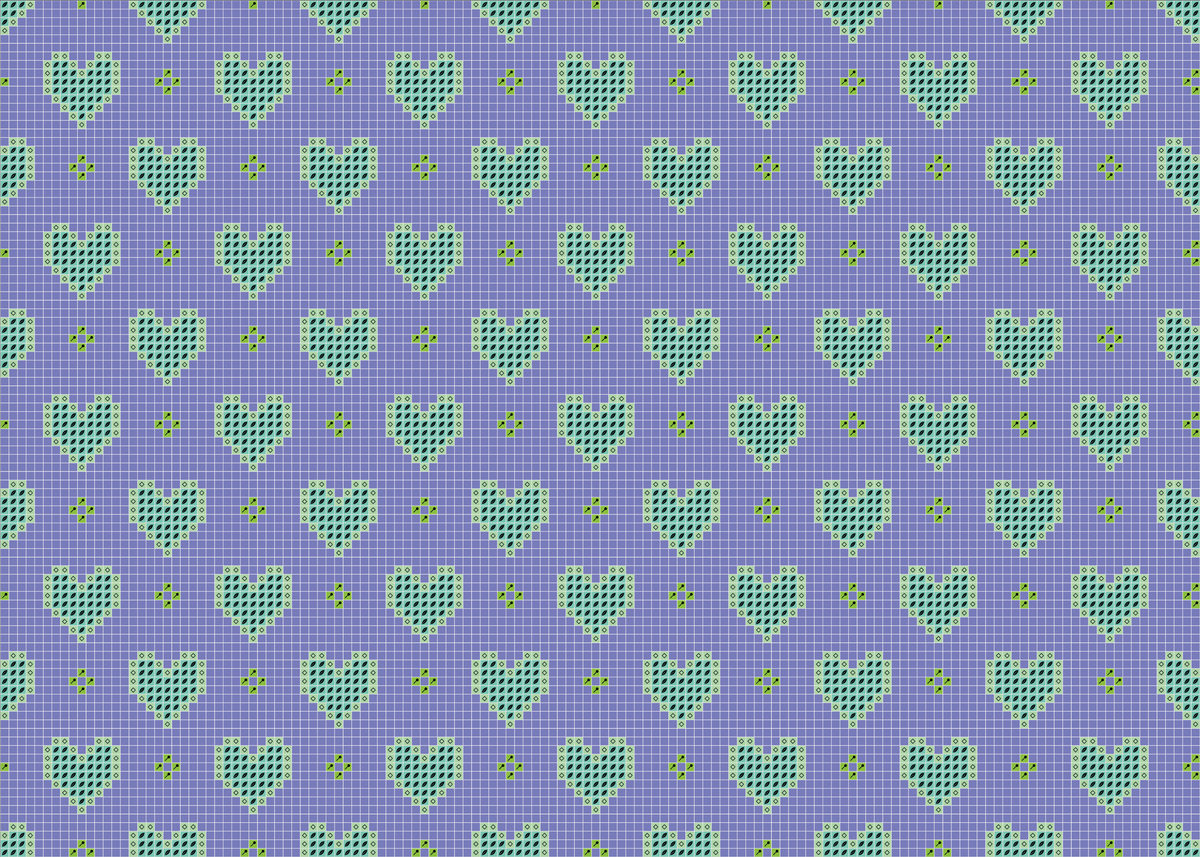Micromosaic Panel „Sweet Heart“ Lavendel, Herzmuster, 35×25 cm für DIY-Taschen