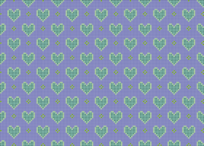 Micromosaic Panel „Sweet Heart“ Lavendel, Herzmuster, 35×25 cm für DIY-Taschen