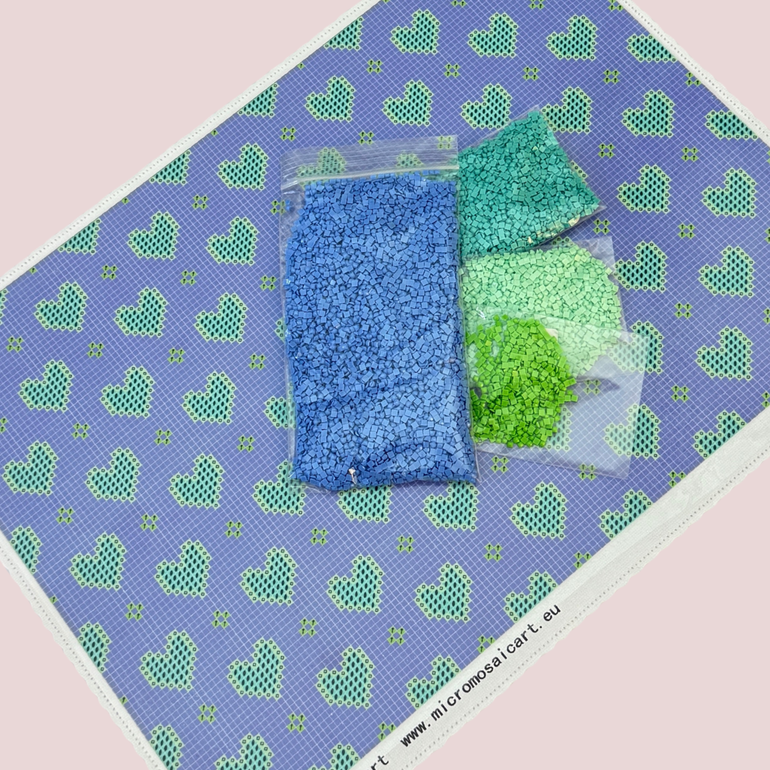 Sweet Heart – Lavendel“ mit Diamant-Steinchenbeuteln, 35×25 cm