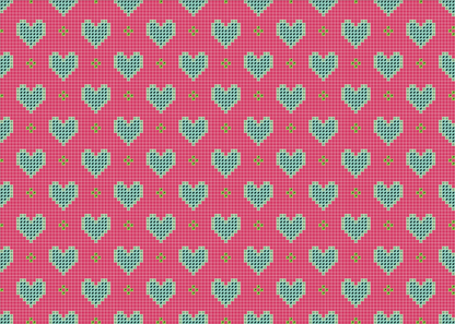 Micromosaic Diamond Painting Panel „Sweet Heart“ Rot, Herzmuster, 35×25 cm für Taschen & Etuis