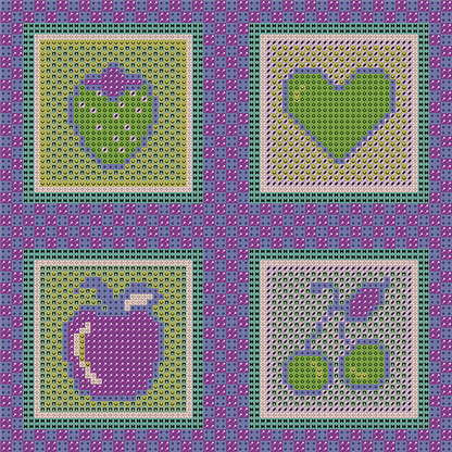 Tutti Frutti Panel Lavendel – 20x20 cm – 4 Patches