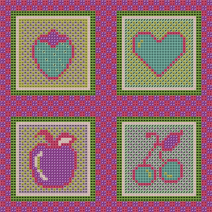 Tutti Frutti Panel Purpur – 20x20 cm – 4 Patches