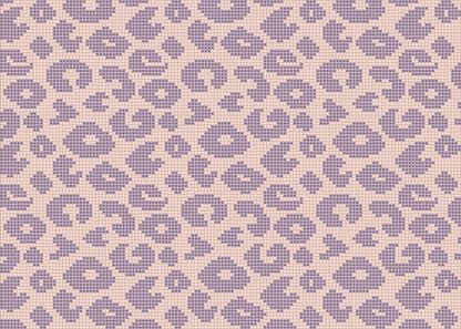 Micromosaic Panel Peach Panther – Leo-Muster in Pfirsich-Nude und Flieder, softes Animalprint-Design von Cherrypicking