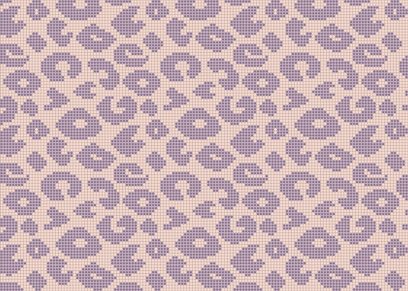 Micromosaic Panel Peach Panther – Leo-Muster in Pfirsich-Nude und Flieder, softes Animalprint-Design von Cherrypicking