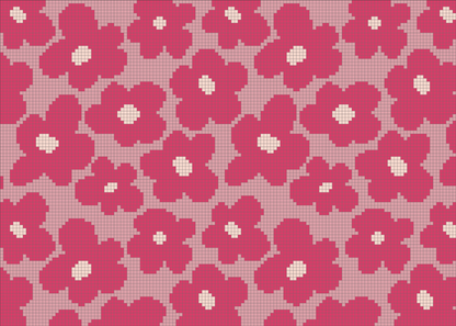Micromosaic Panel Red Romance – Blumenmuster in Pink und Altrosa auf hellem Hintergrund, romantisches DIY-Design von Cherrypicking